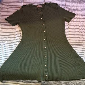 French Connection Olive Button-Down Knit dress size xl